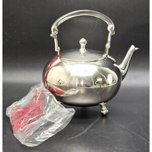 Vintage Silver-Plated Teapot Handle & Spout Monogrammed "M" Ball Footed DH1342